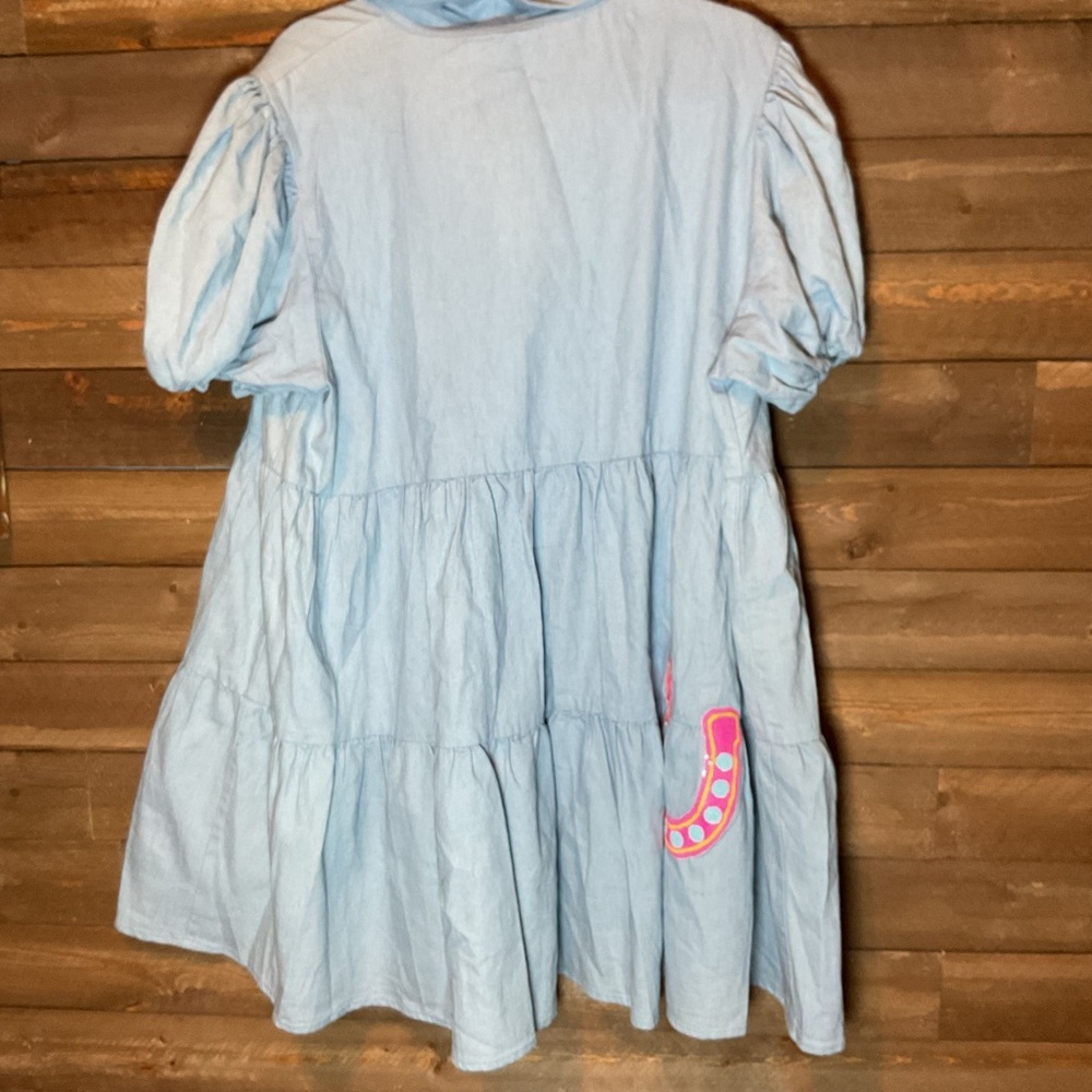 Mainstrip Horseshoe Sequins Lucky Lady Horseshoe Blue Dress Women’s Size XL NWT - Picture 2 of 2